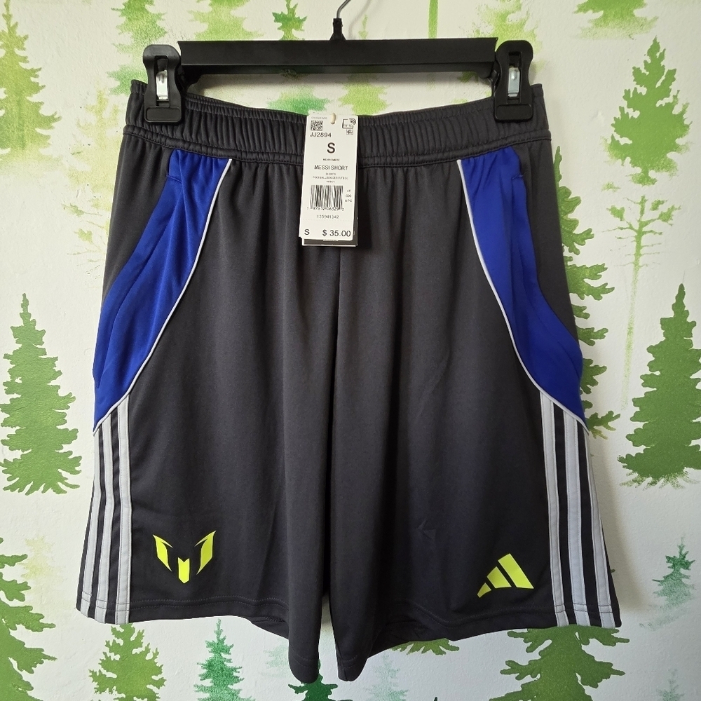 adidas Gray and Blue Athletic Football Shorts